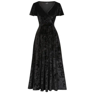 Lady Vintage Lyra Velvet Black Glitter Stripe -maksimekko