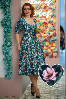 Dolly & Dottyn Scarlette Navy Blue Floral -mekko
