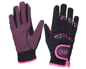 Ratsastushanska Multi Star musta fuchsia QHP 7180