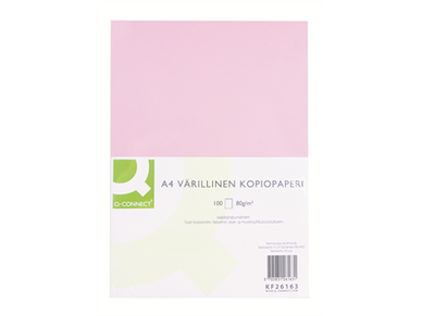 Kopiopaperi Q-Connect A4 80g/m2 vaaleanpunainen/100 arkkia