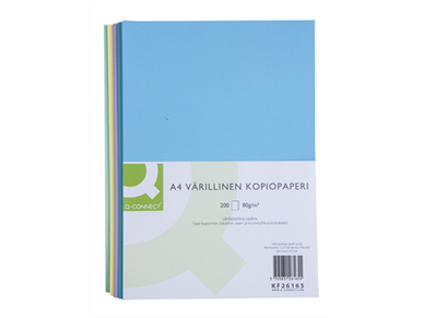 Kopiopaperi Q-Connect A4 80g värilajitelma vaalea/200 arkkia.