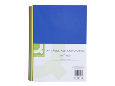 Kopiopaperi Q-Connect A4 80g värilajitelma tumma/200 arkkia.