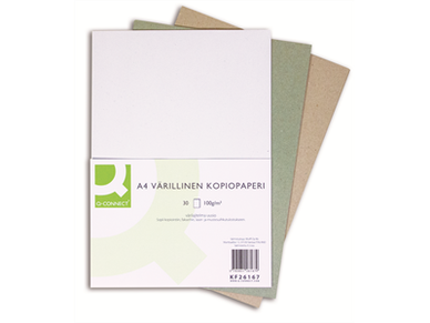 Kopiopaperi Q-Connect A4 100g/m2 värilajitelma recycled/30