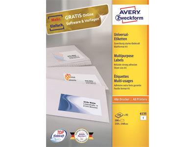 Monitoimitarra Avery 6135 A5 210x148/200