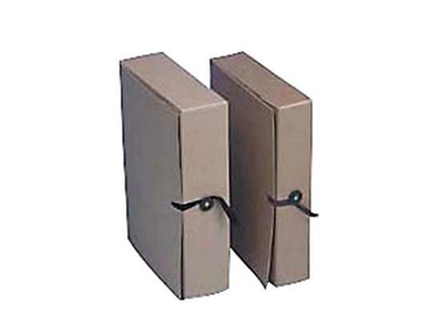 Arkistokotelo A4 nappi/nauha 10cm ruskea 10 kpl