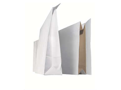 Valkoinen 125g/m2 voimapaperi. Tarrasuljenta.