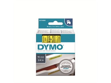 Tarrakasetti Dymo D1 45808 19mm keltainen/musta