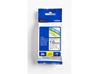 Tarrakasetti Brother TZe241 18mm valkoinen/musta 