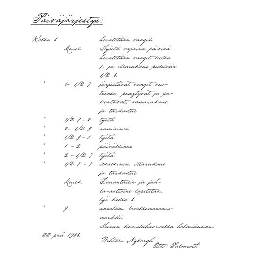 Päiväjärjestys -keittiöpyyhe