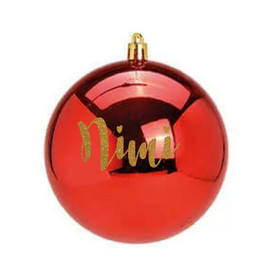 Joulupallo nimellä - 10 cm - Punainen