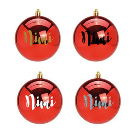 Joulupallo nimellä - 10 cm - Punainen