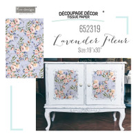 Decoupage-arkki - 48x76 cm - Lavender Fleur - Prima Redesign Tissue Paper