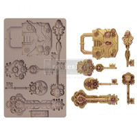 Silikonimuotti - 20x13 cm - Prima Re-Design - Mechanical Lock & Keys