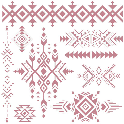 Leimasinsetti - 30x30 cm - Prima Re-design Decor Stamp - Tribal Prints
