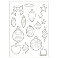 Muotti - A4 - Stamperia Soft Mould Romantic Christmas Balls