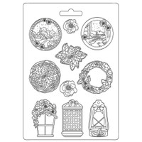 Muotti - A4 - Stamperia Soft Mould Winter Tales Garland
