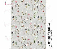 Vesisiirtokuva A4 - Vintage Floral #3