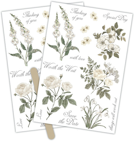 Siirtokuva-arkit 2 kpl 12x18 cm - Craft Consortium Belle Fleur Rub On Transfers