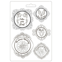 Muotti A4 - Stamperia Soft Mould Romantic Garden House Frame with Flowers