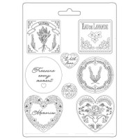 Muotti A4 - Stamperia Soft Mould Provence Plates and Hearts