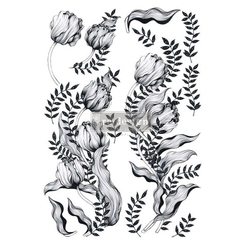 Siirtokuva 60 x 88 cm - Mono Tulip - Redesign with Prima Decor Transfer
