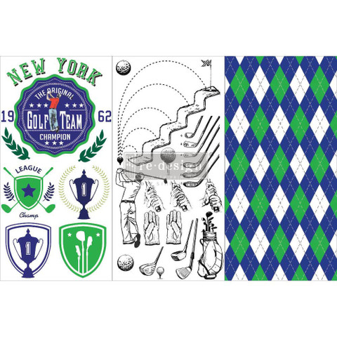 Siirtokuva 30x45 cm - Golf Re-Design with Prima Decor Transfers