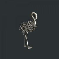 Silikonimuotti - Koristeen koko n. 14x8 cm - Zuri Flamingo Bloom	