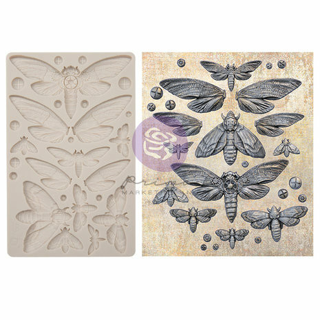 Silikonimuotti 20x13 cm - Finnabair Nocturnal Insects Moulds