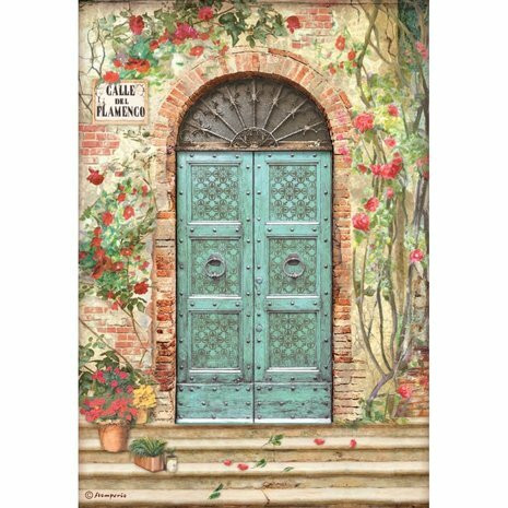 Decoupage-arkki A4 - Stamperia Rice Paper Desire Calle de Flamenco