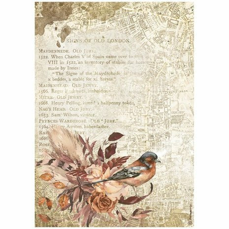 Decoupage-arkki A4 - Stamperia Rice Paper Our Way Bird