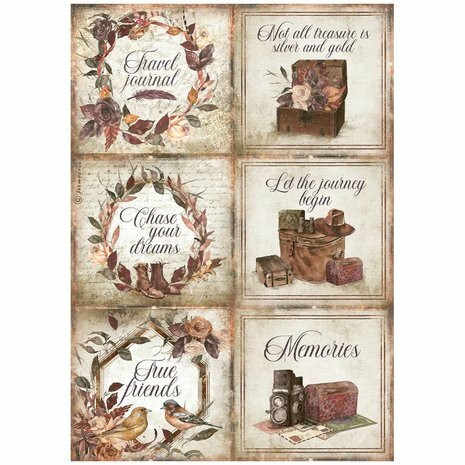 Decoupage-arkki A4 - Stamperia Rice Paper Our Way Cards