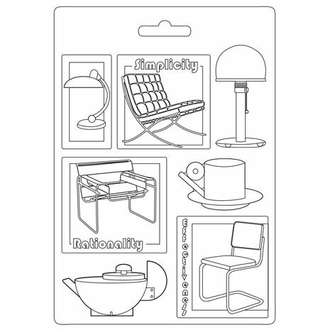 Muotti 15x21 cm - Stamperia Soft Mould Bauhaus Chairs 