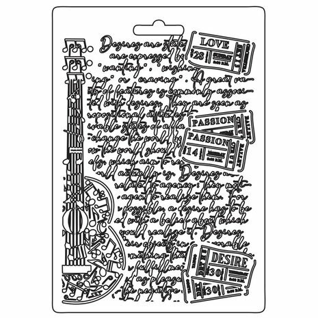 Muotti 15x21 cm - Stamperia Soft Mould Desire Guitar 