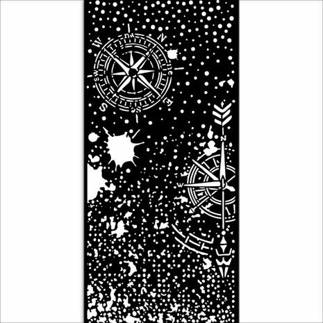 Sabluuna 12x25 cm - Stamperia Thick Stencil Create Happiness Compass