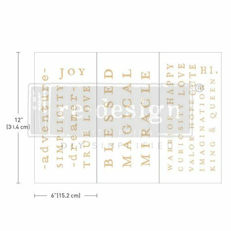 Siirtokuva 30x45 cm - Powerful Words Redesign With Prima Decor Transfers