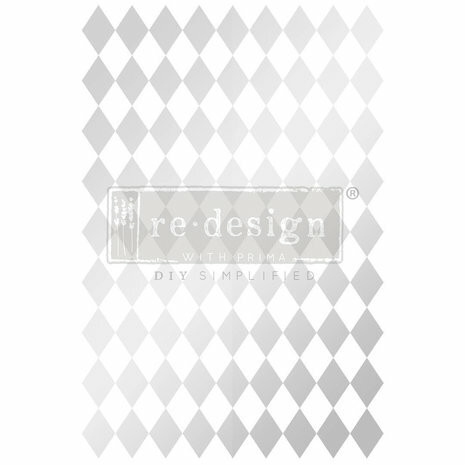 Siirtokuva  60x88 cm - Silver Herlequin Redesign With Prima Decor Transfers