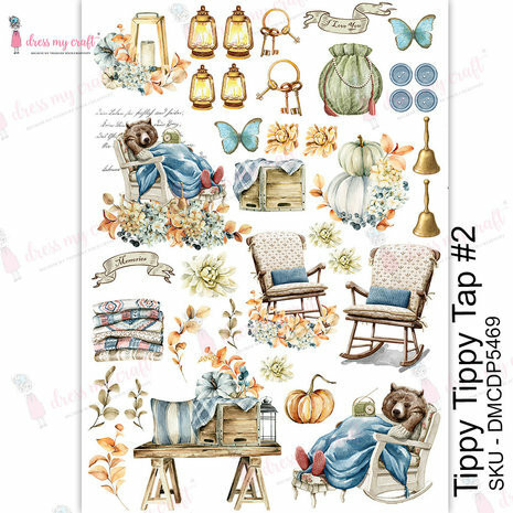 Vesisiirtokuva A4 - Dress My Craft Transfer Me Tippy Tippy Tap #2