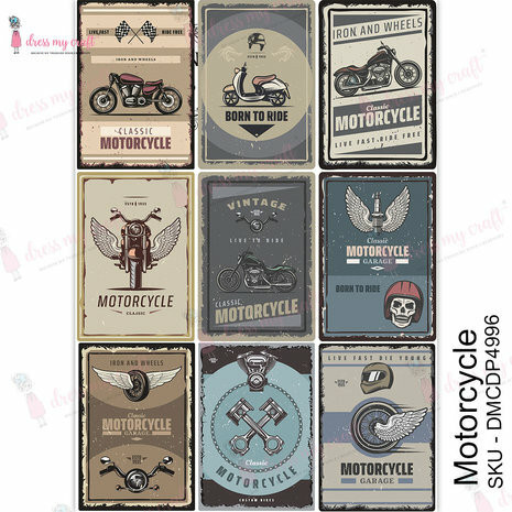 Vesisiirtokuva A4 - Dress My Craft Transfer Me Motorcycle
