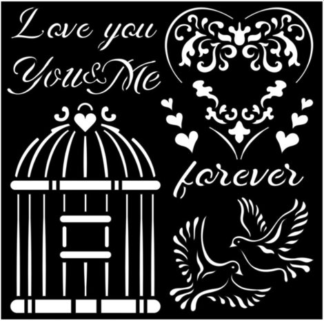 Sabluuna 18x18 cm - Stamperia You and Me Love Me