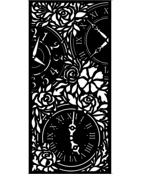 Sabluuna 12x25 cm - Stamperia Thick Stencil Garden of Promises Clocks