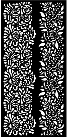 Sabluuna 12x25 cm - Stamperia Thick Stencil Garden of Promises Borders