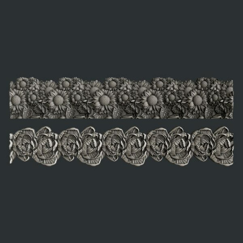 Silikonimuotti - Muotin koko n. 10x23 cm - Zuri Floral Borders 1
