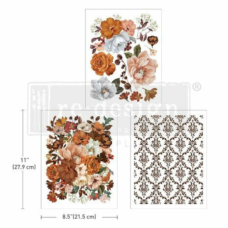 Siirtokuva 30x60 cm - Classic Peach Redesign With Prima Middy Decor Transfers