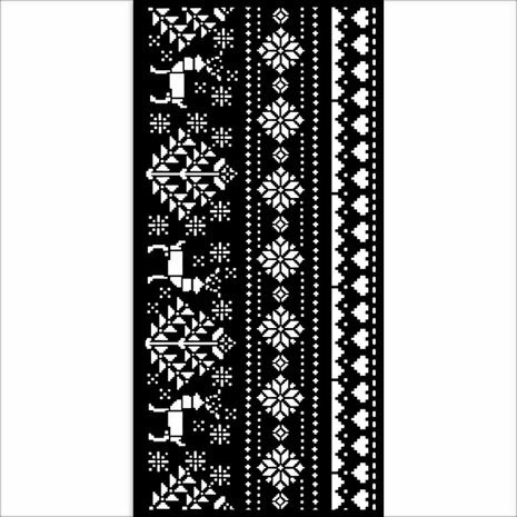 Sabluuna 12x25 cm - Stamperia Thick Stencil Christmas Border Deer 