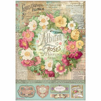 Decoupage-paperi A4 - Stamperia Rose Parfum Rice Paper Album de Roses 