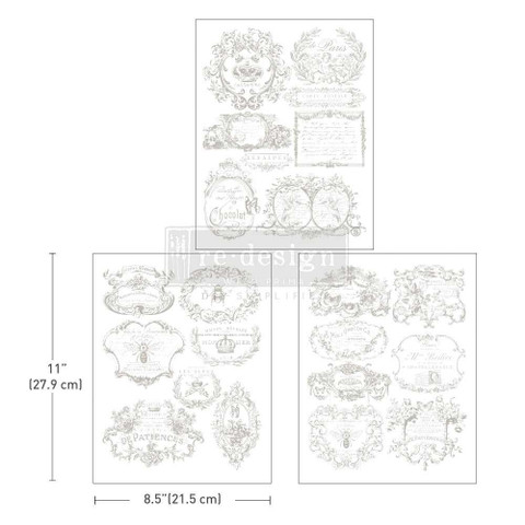 Siirtokuva 27x60 cm - Vintage Labels II Re-Design with Prima Middy Decor Transfer