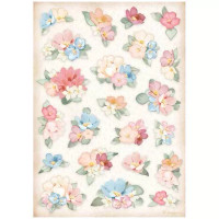 Decoupage-paperi A4 - Stamperia Flowers Rice Paper