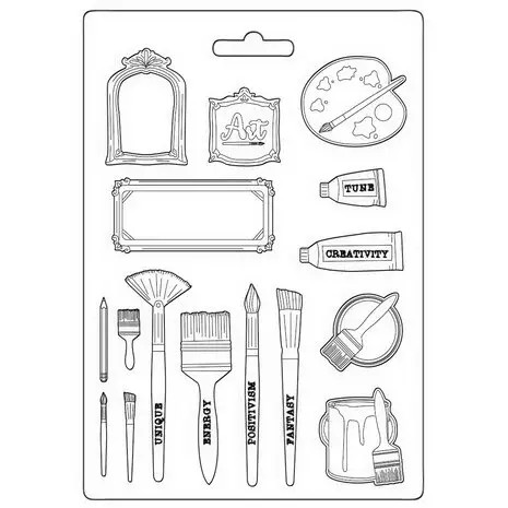 Muotti 15x21 cm - Stamperia Sunflower Art Soft Mould Brushes 