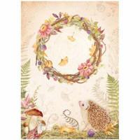Riisipaperi A4 - Woodland Garland Stamperia Rice Paper