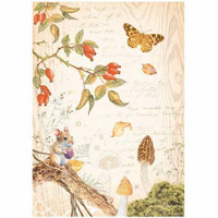Riisipaperi A4 - Woodland Butterfly Stamperia Rice Paper
